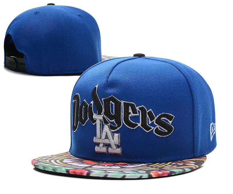 Los Angeles Dodgers Blue Snapback Hat DF 0613
